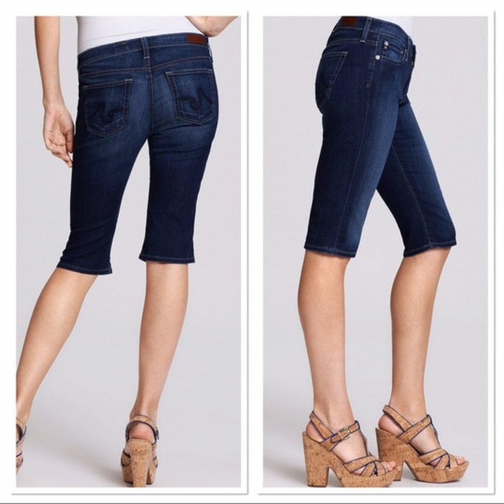 AG Malibu Bermuda Dark Denim Bermuda Shorts, 26